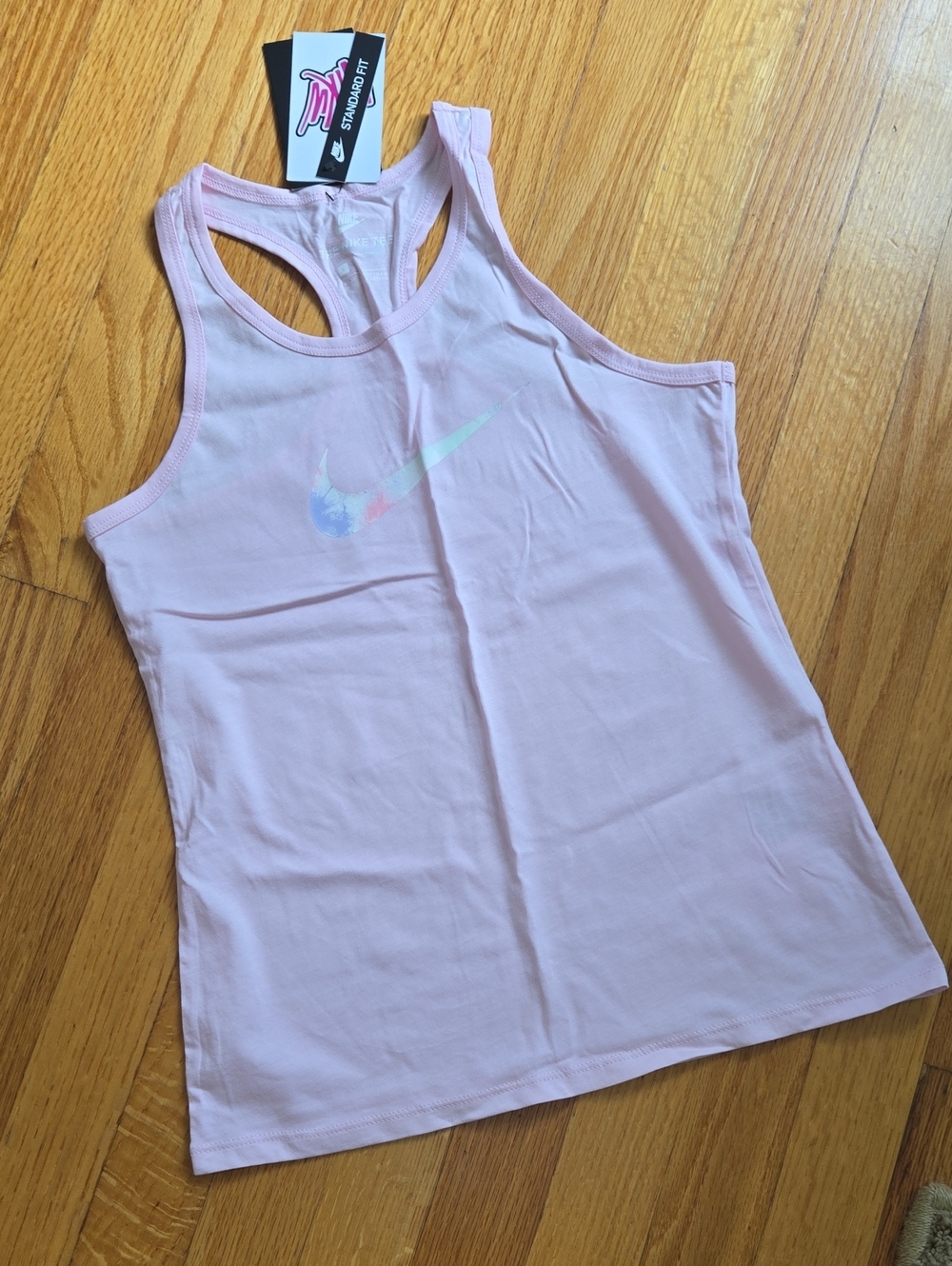 Nike Light Pink Racerback Tank with Pastel Swoosh